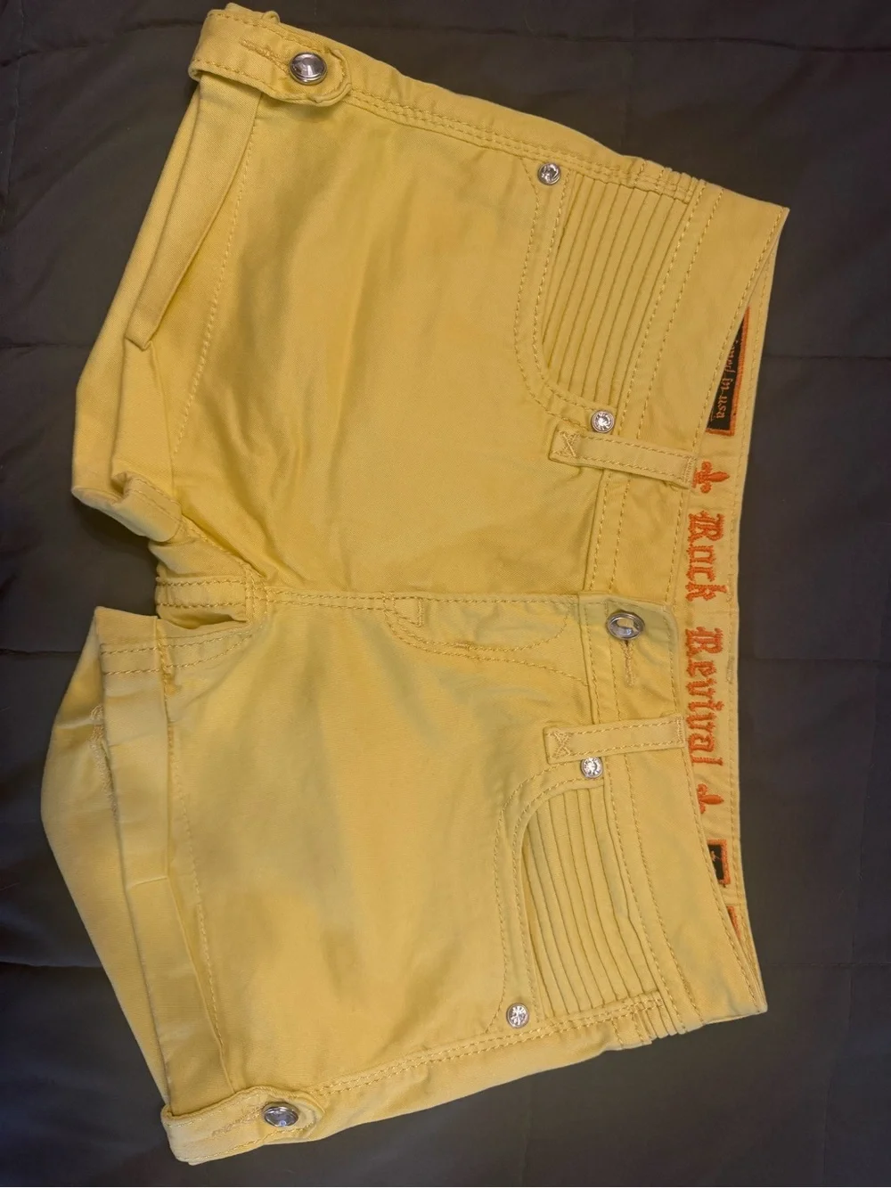 Rock Revival Yellow Denim Cutoff Shorts